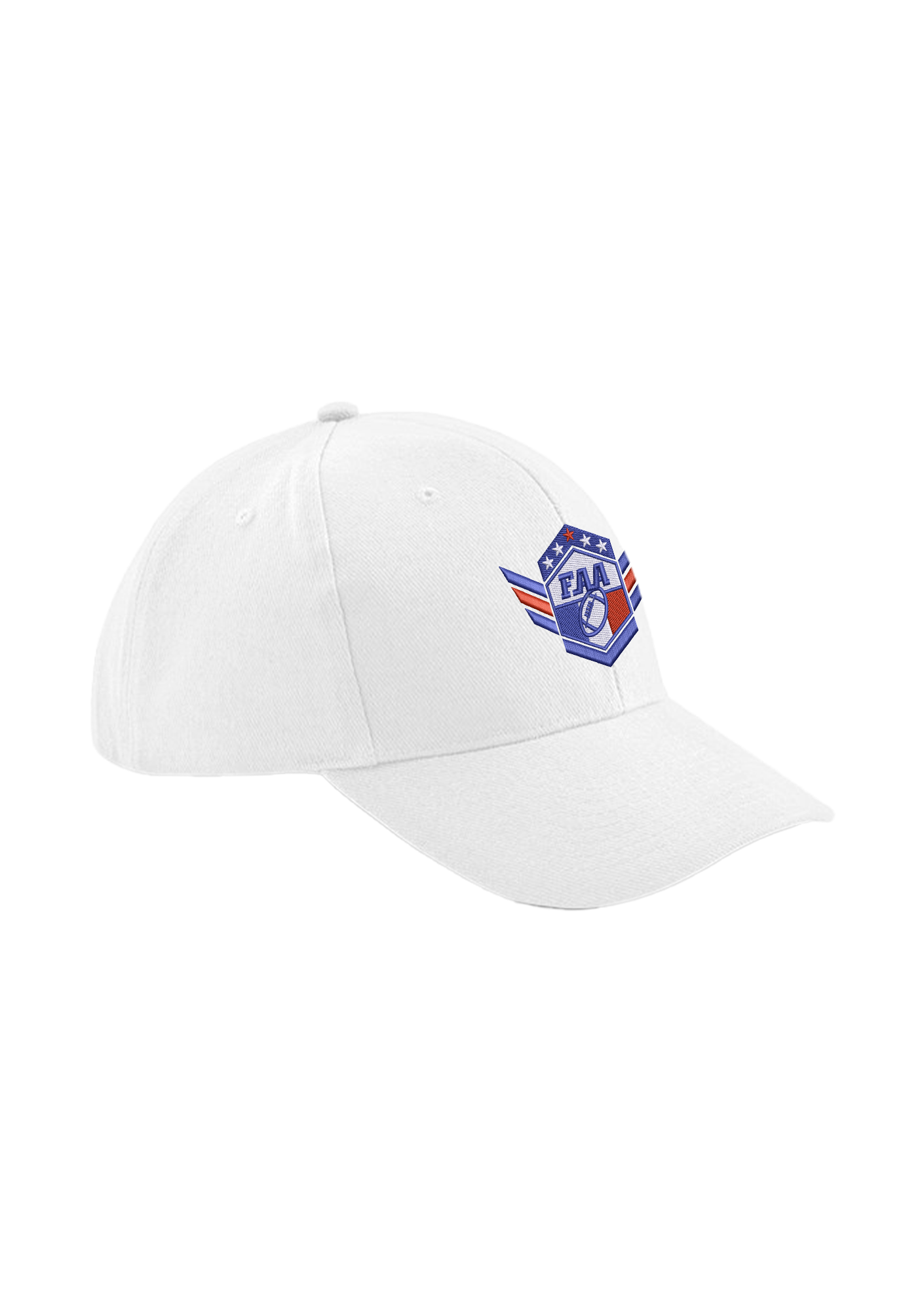 Casquette blanche FAA brodée - FAA32-CASQUETTE6PANSBRODEEBLANCHE